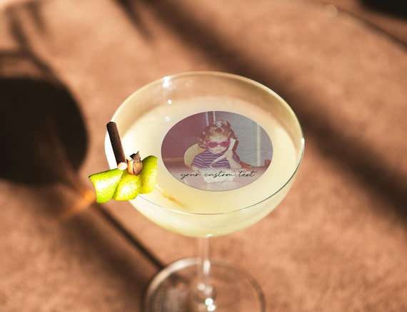 Edible Drink Toppers, Edible Image, Photo Party Drink Toppers, Edible Party Decor, Beverage Float, Wafer Paper Cocktail Toppers for Wedding