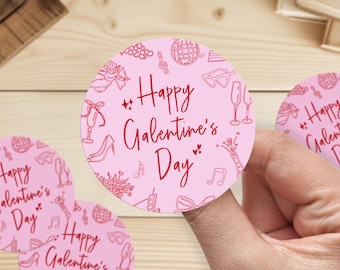 Personalized Galentine’s Day Stickers | Custom Party Stickers for Girls Night, Bachelorette, Valentine & Birthday Decor