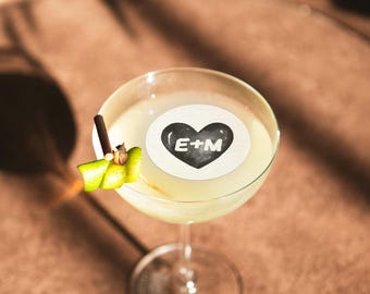 Custom Edible Drink Toppers | Personalized Heart Cocktail Topper | Galentine's Day Decor | Wedding Drink Garnish | Bachelorette Party Favors