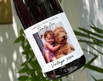Custom 21st Birthday Wine Label/21st Birthday Gift/Twenty one Birthday Label/Girlfriend gift/21st Birthday Wine Sticker/Custom Bottle Labels