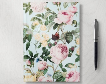 Vintage Floral Hardcover Journal: Lined Botanical Notebook