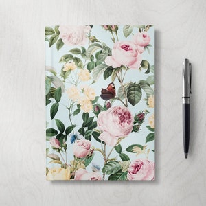 Vintage Floral Hardcover Journal: Lined Botanical Notebook image 1