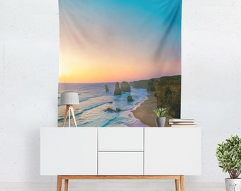 Beach Sunset Tapestry | Coastal Ocean Wall Hanging