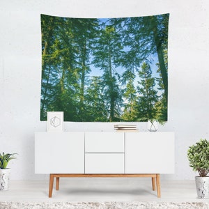 Forest Trees Wall Tapestry, Wilderness Home Decor