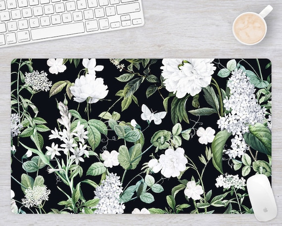 Floral Desk Pad: Large Neoprene Office Desk Mat