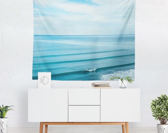 Beach Ocean Waves Tapestry: Coastal Wall Hanging, Modern Home Decor