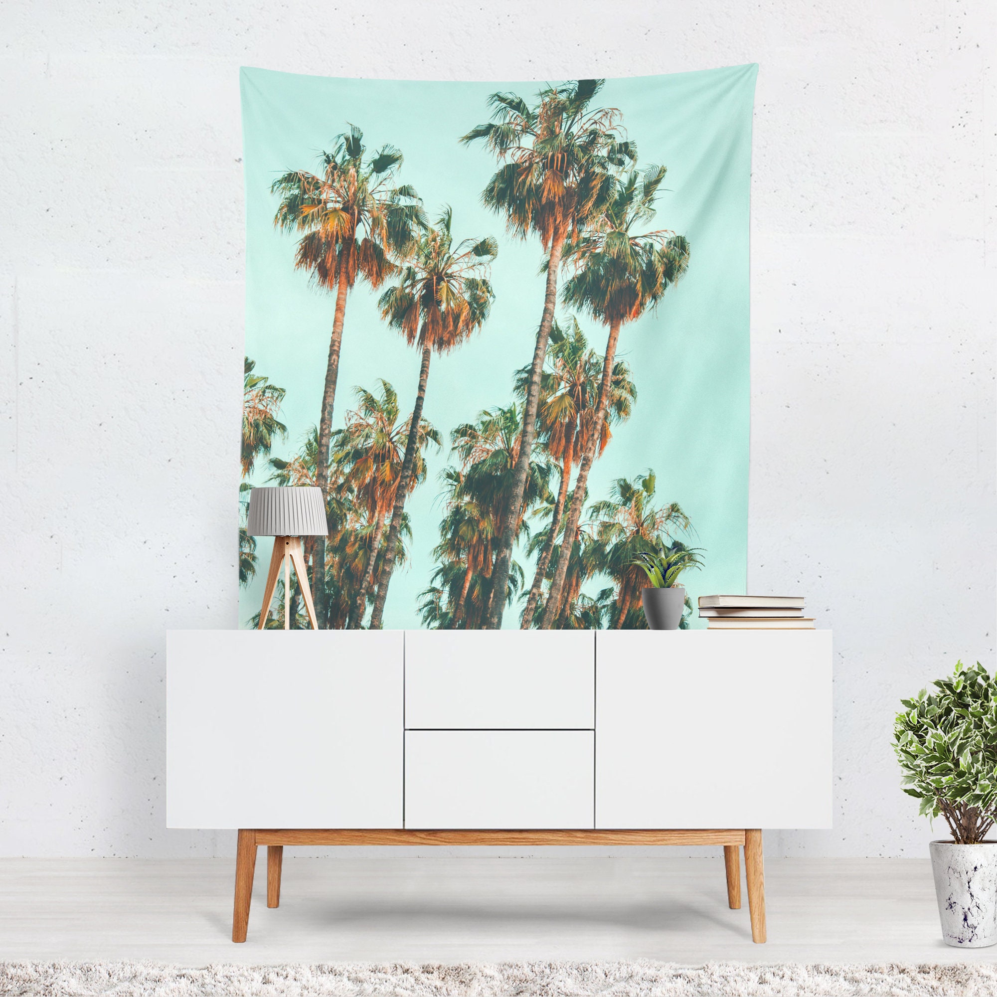 Palm Tree Tapestry Wall Tapestry Wall Hanging Botanical Etsy