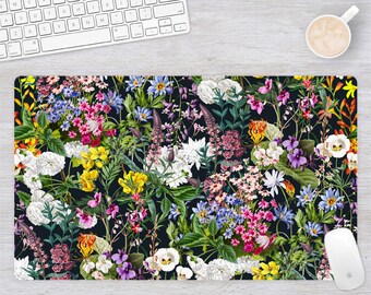 Floral Desk Mat: Large Flower Mouse Pad for Home and Gaming