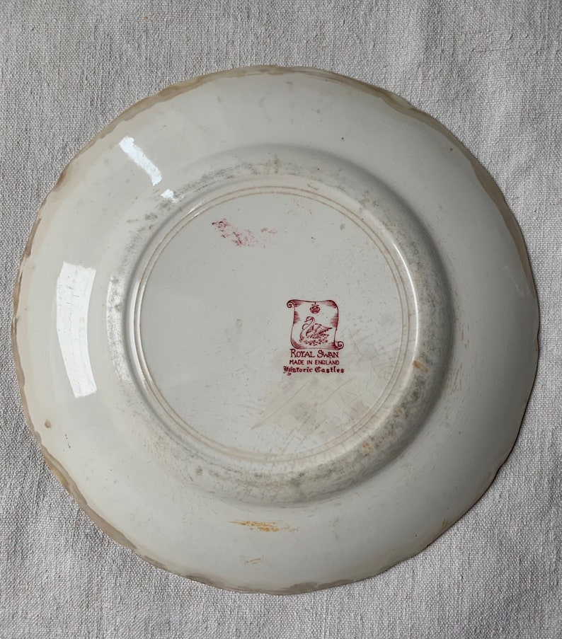 Windsor Castle Red Transferware Plate | Etsy
