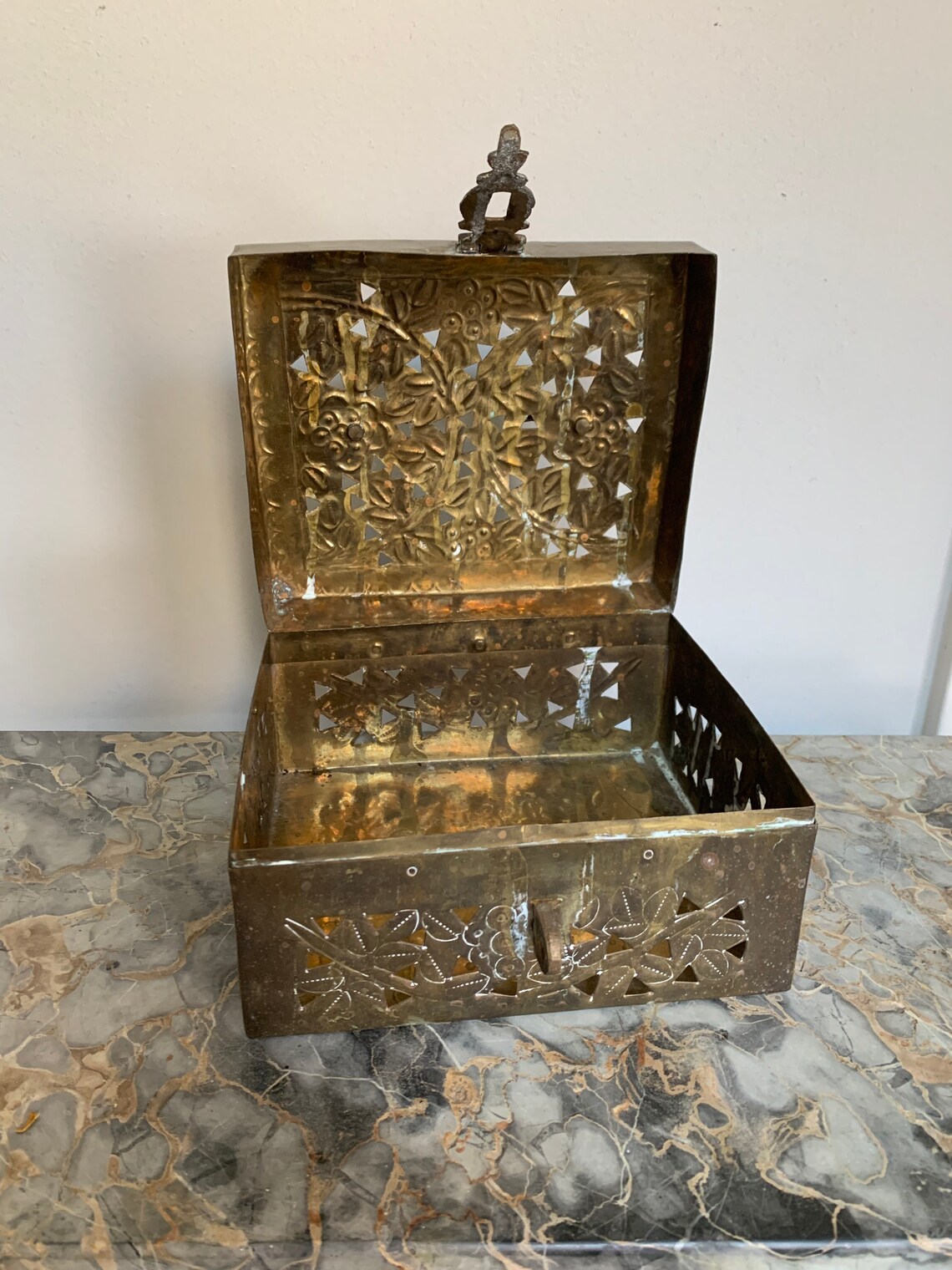 Large Brass Cricket Box Made in India Etsy