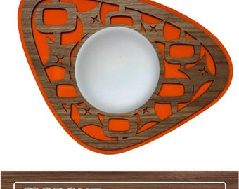 Specchio moderno di metà secolo, moderno di metà secolo, mcm, arte murale mcm, arredamento mcm, specchio mcm, specchio, retrò, specchio retrò, atomico, specchio atomico