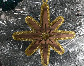 Adorno navideño Starburst de MCM, adorno de MCM, moderno de mediados de siglo, Navidad de MCM, adorno de mediados de siglo, navidad retro, adorno retro