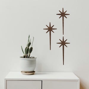 Mid-Century Modern Wood Starburst Set (3), MCM, MCM Decor, mcm art, mcm wall art, mid century home, mid century decor, retro, atomic
