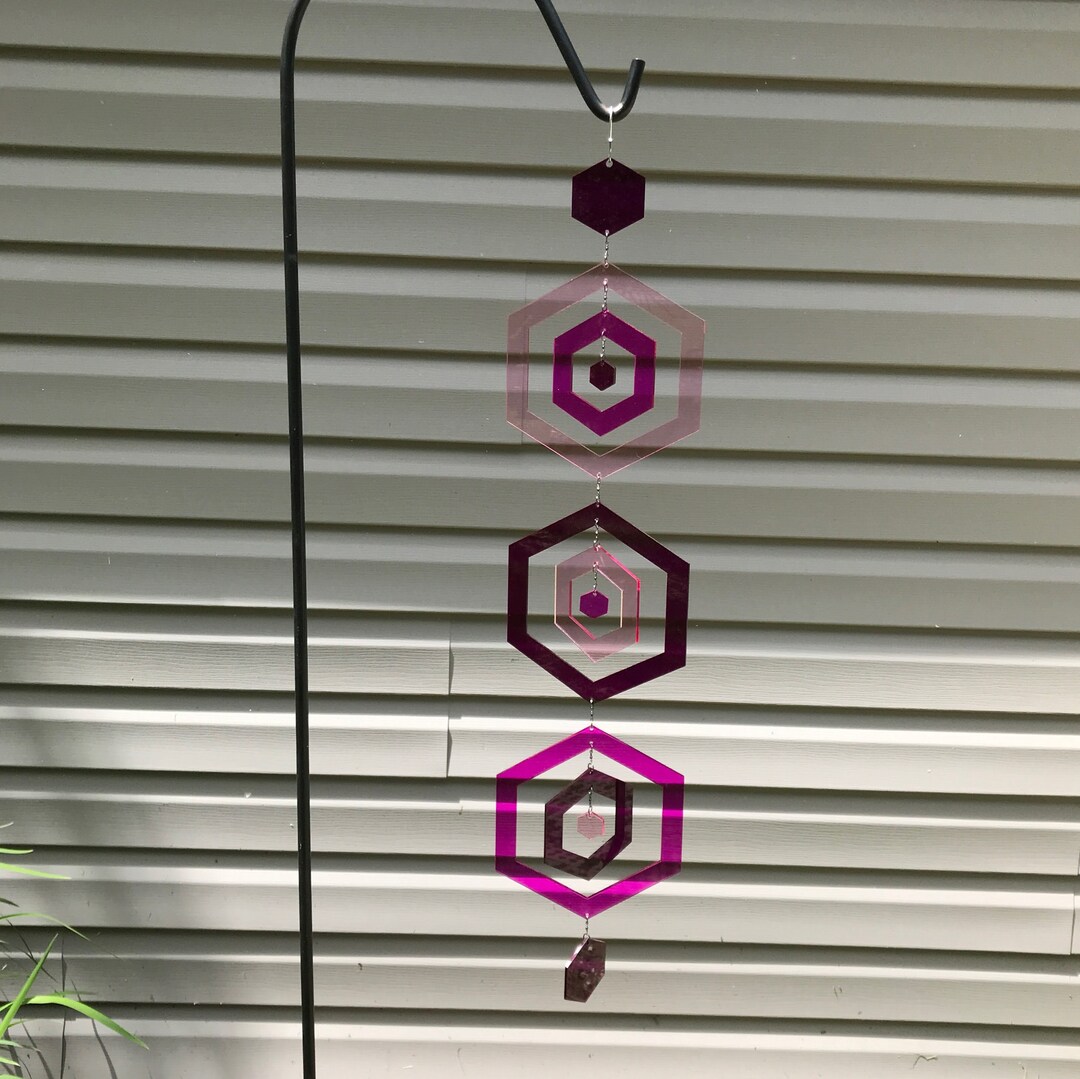 Hexagons Wind Spinner SVG Etsy