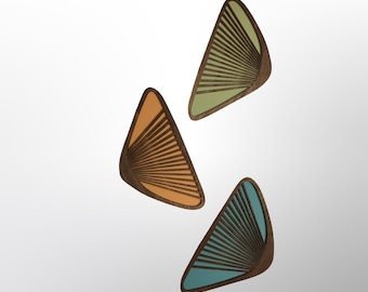 MCM Abstract Shells Wall Art, stile moderno di metà secolo, decorazioni MCM, forme astratte, arte MCM, retrò, decorazioni retrò, arte retrò, atomico, arte atomica