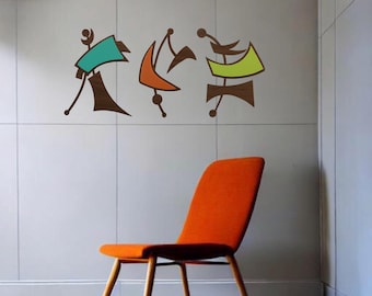 Juego de arte de pared con formas abstractas de MCM, estilo moderno de mediados de siglo, arte de pared de MCM, arte de MCM, decoración de MCM, hogar de MCM, retro, decoración retro, abstracto, arte abstracto
