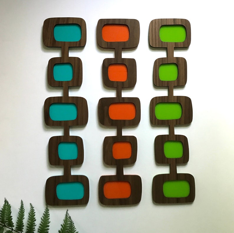 MCM Shapes Wall Art Set, mid-century modern, MCM, mcm art, mid-century decor, retro, mid mod art image 1