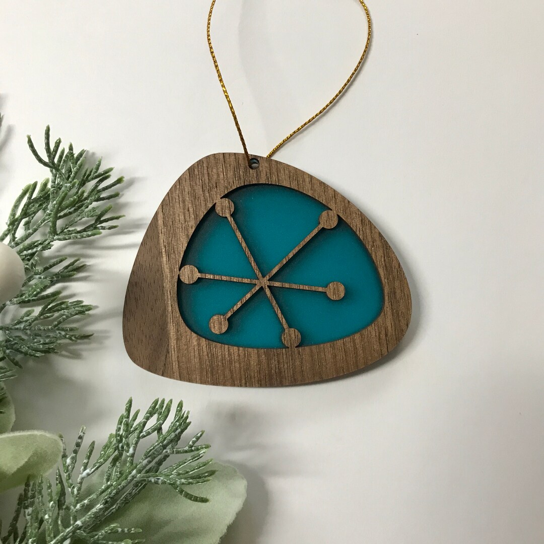 McDonald Dress Modern Tartan Crest Christmas Ceramic Ornament