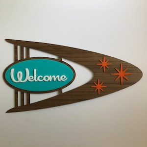 Mid-Century Modern Welcome Sign 2, mid-century modern, MCM, mid century decor, mid-century modern art, mid mod, mid-century sign