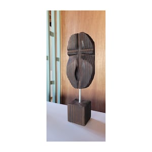 Tiki Mask on Stand, Tiki, Tiki Mask, Tiki Decor, mid-century modern, tiki bar, retro, atomic, tiki art