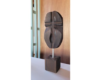 Tiki Mask on Stand, Tiki, Tiki Mask, Tiki Decor, mid-century modern, tiki bar, retro, atomic, tiki art