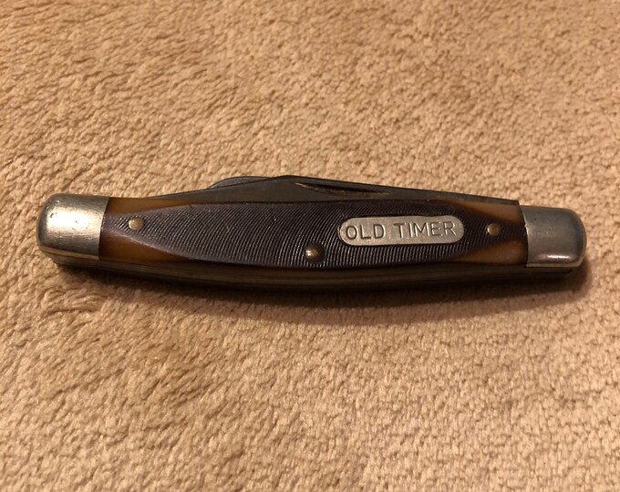 Vintage Three Blade Schrade Old Timer Pocket Knife for Parts or Repair