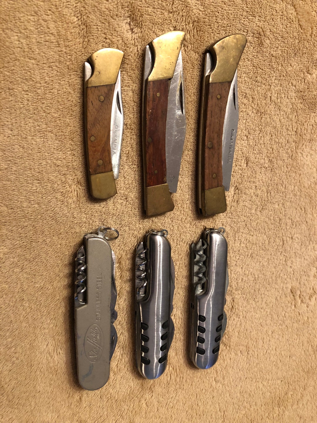 Set of Six Imported Pocket Knives Etsy