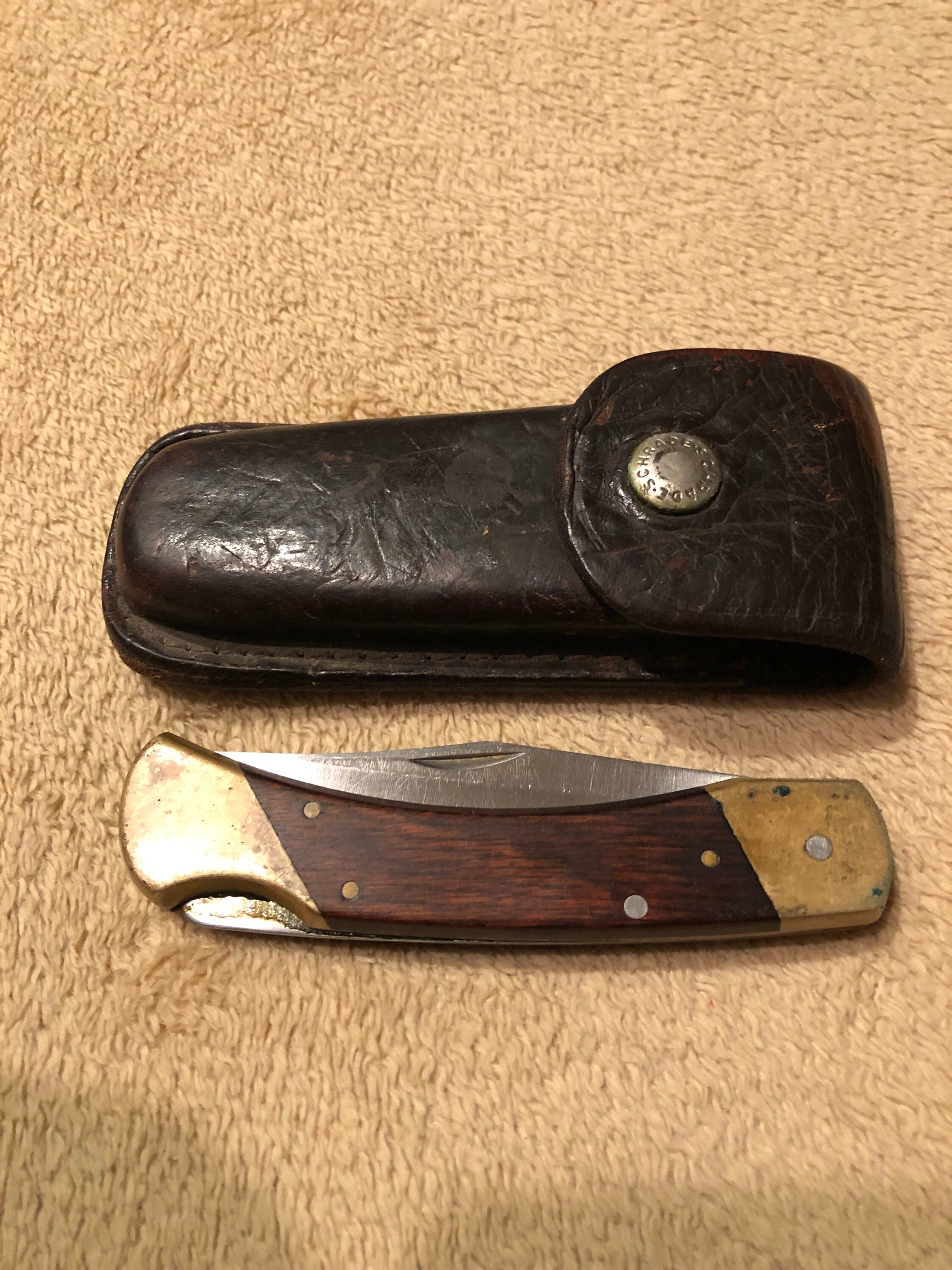 Vintage Schrade LB7 Lockback Knife With Leather Sheath Etsy