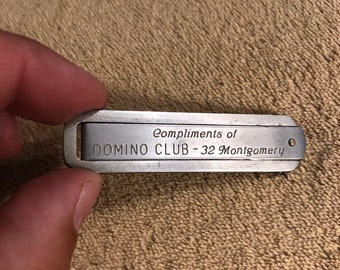 Vintage Domino Club Flip Out Advertising Knife