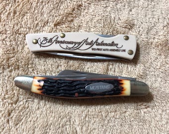 Vintage Case XX Special Edition Hastings 75th Anniversary Pocket Knife with Bonus Mustang Three Blade Imported Pocket Knife