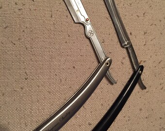 Vintage L. Lowe German Straight Razor with Original Box and Bonus New Razor