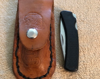 Vintage Camillus Two Blade Boy Scout Knife with Homemade Sheath