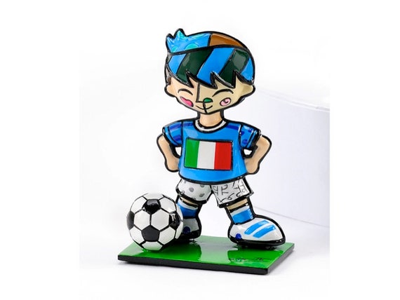 Romero Britto Mini World Cup Soccer Player Italy NEW 