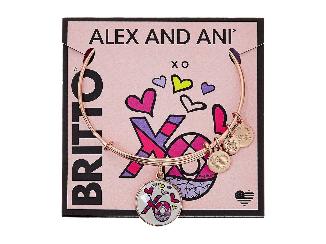 Alex and Ani Romero Britto Art Infusion XO shiny Rose Gold Finish Bangles NEW Sealed Etsy Australia