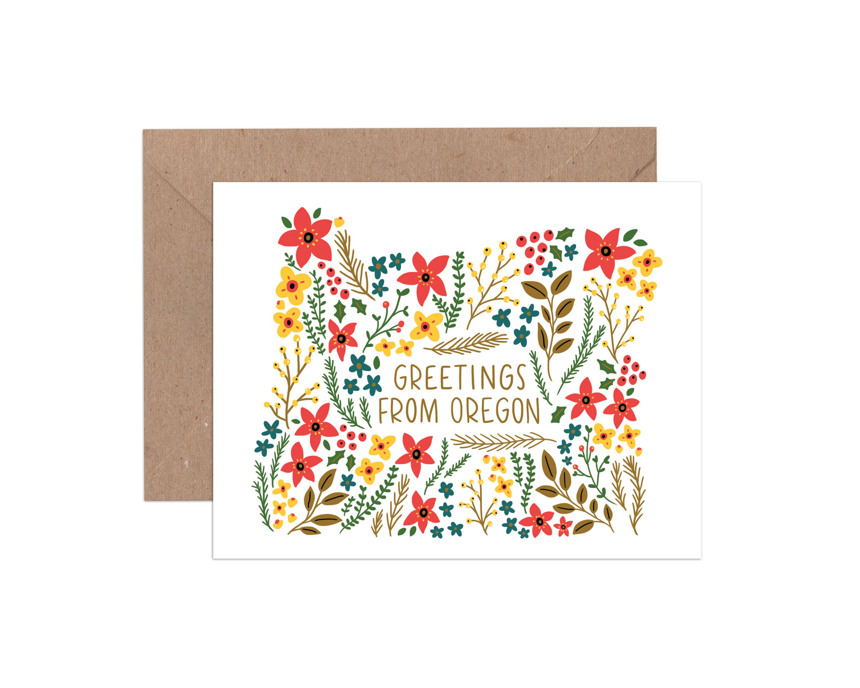Greeting Card Greetings from Oregon Etsy