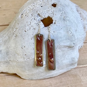 Silver and Copper Earrings/Mixed Metal Earrings/Rectangle Earring/Silver Earrings/ Unique Earrings/Soldered Metal Earrings