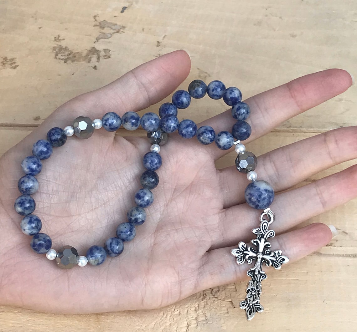 Blue Prayer Beads/christian Gift/methodist Prayer Etsy
