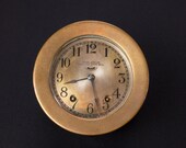 Vintage And Working Seth Thomas Ship Bell Clock 4 1 2 Inch Face In Heavy Brass Case 7 Jeweled 8 Day 115A Movement with Key