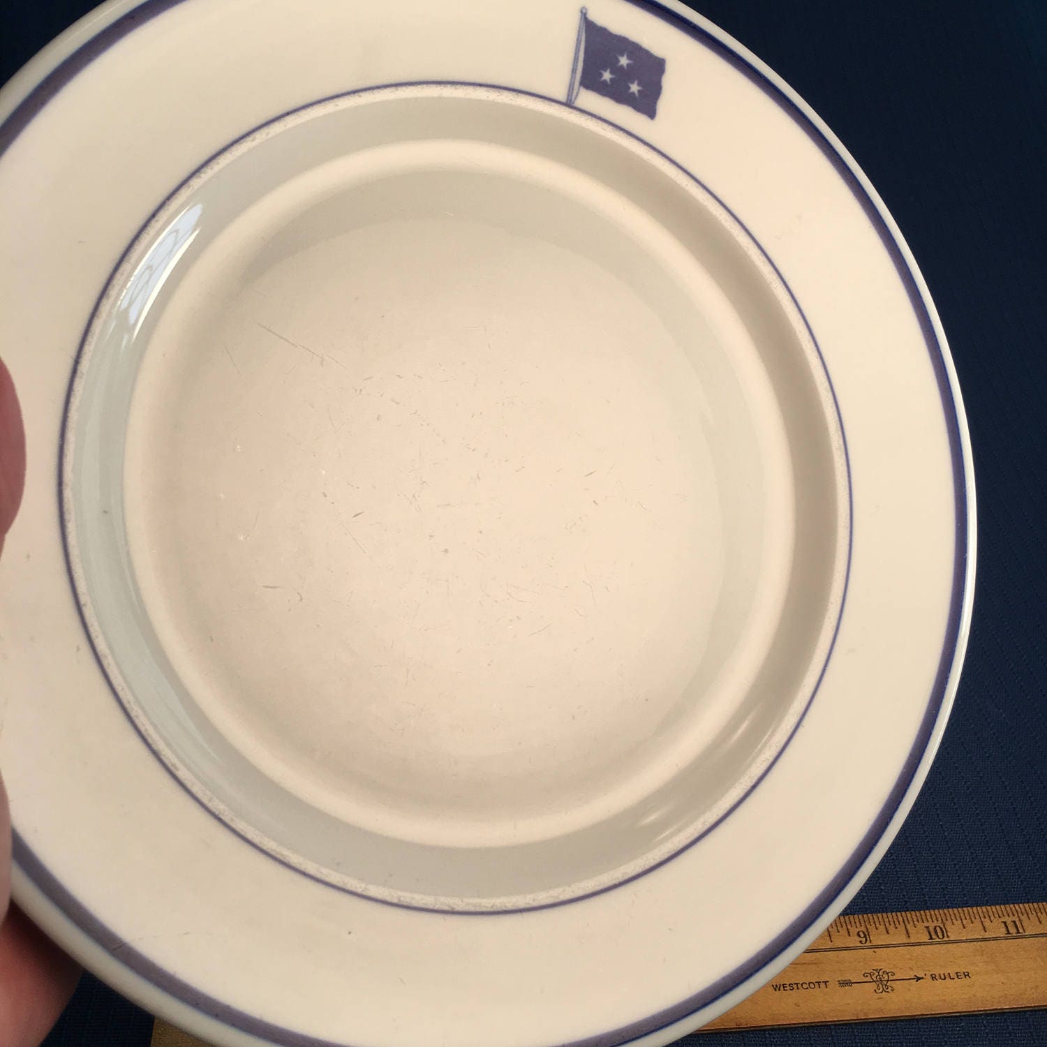 US Navy Three Star Admiral 9 3/4 Plate by O.P.CO. Syracuse China Aug