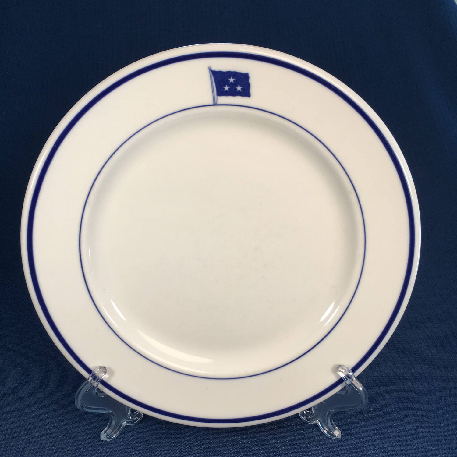US Navy Three Star Admiral 9 3/4 Plate by O.P.CO. Syracuse China Aug