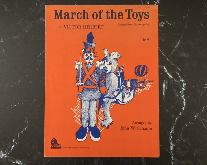 Vintage 1950s Sheet Music Cover Art March of the Toys By Victor Herbert
