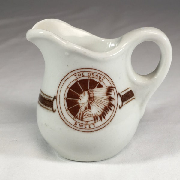 The Osage Hotel Arkansas City Kansas Individual Creamer Buffalo China 1920