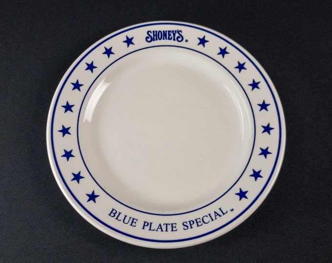 1990s Shoney's Restaurant Blue Plate Special 11" Plate Restaurant Ware By Sterling China