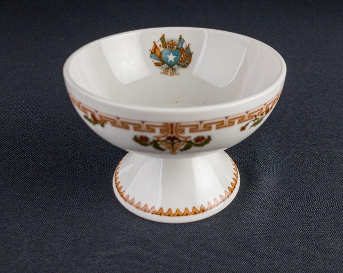 Hard to Find Circa 1930s-50s Rice Hotel Houston Texas Restaurant Ware Small Footed Dessert Cup Compote Unbranded