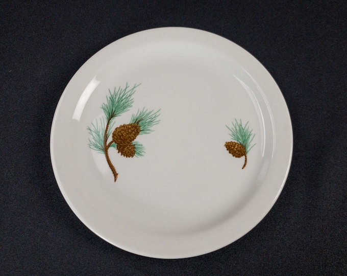 Vintage 1957 Pinecone And Needles Design Restaurant Ware 9" Lunch Plate by Shenango China