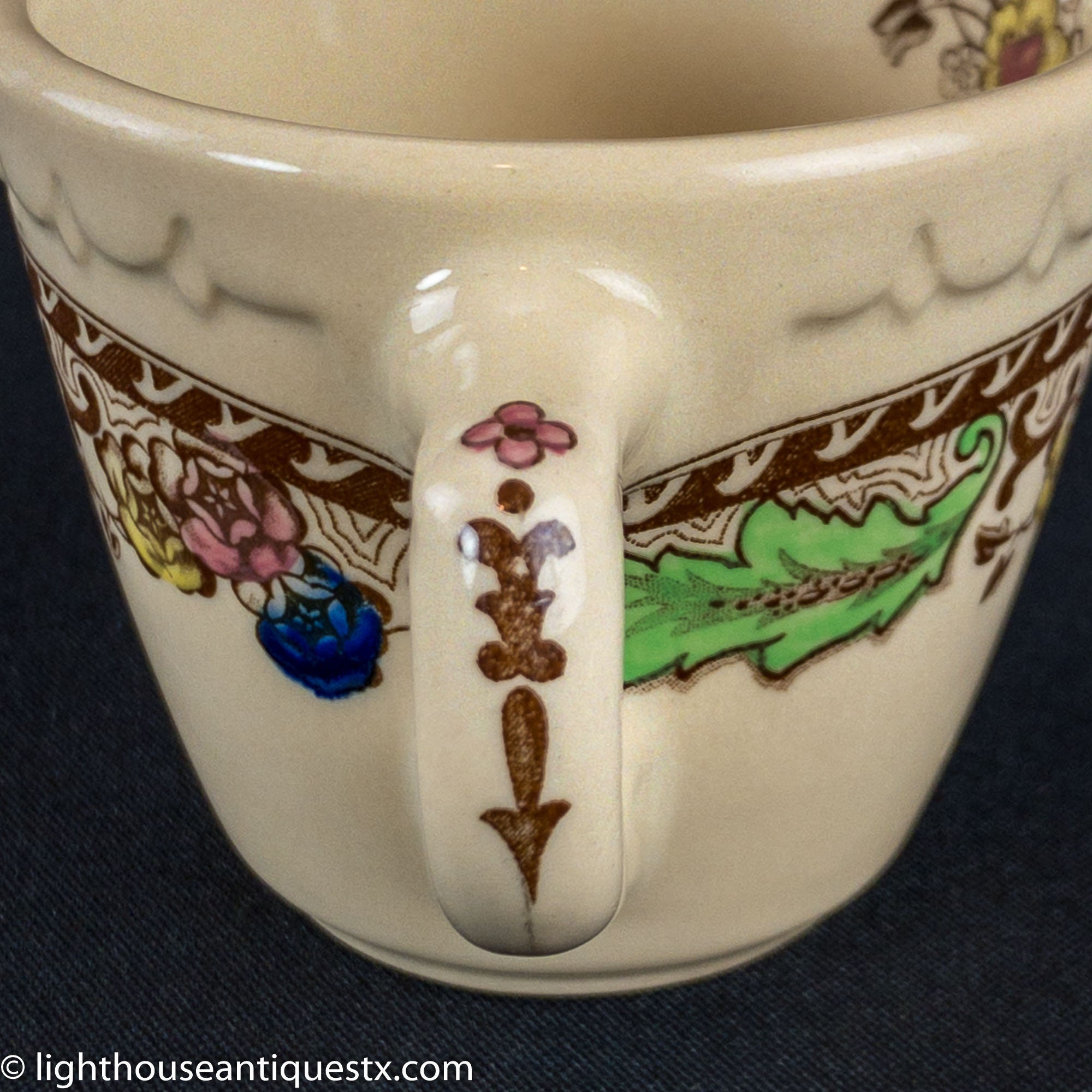 1930s-40s Pattern P-134 Adobe Econo-Rim Cup & Saucer Restaurant Ware By