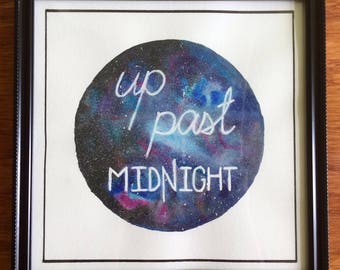 Up Past Midnight    Watercolor Night Sky, Watercolor Galaxy, Watercolor Constellation, Watercolor Stars