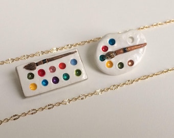 Art Pallet Necklace, Paint Necklace, Artist Necklace