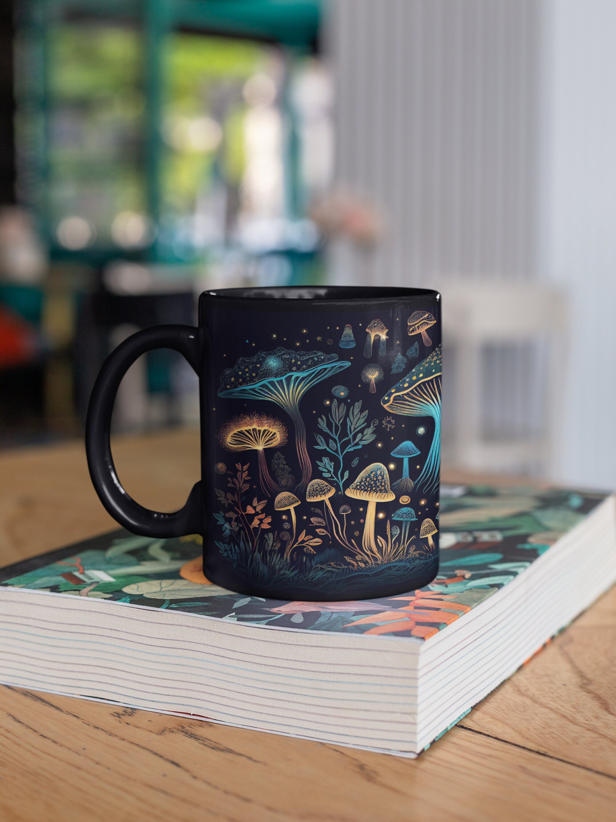 3D Mushroom Print Mug, Unique and Whimsical Mug Design Accent Coffee Mug,  11oz