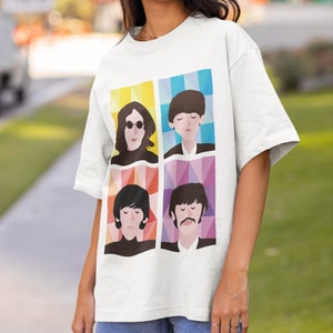 The Beatles Comfort Colors tshirt Eternal Legends (John Lennon, Paul McCartney, George Harrison, Ringo Starr) - 60s, 70s Unisex Soft Tee